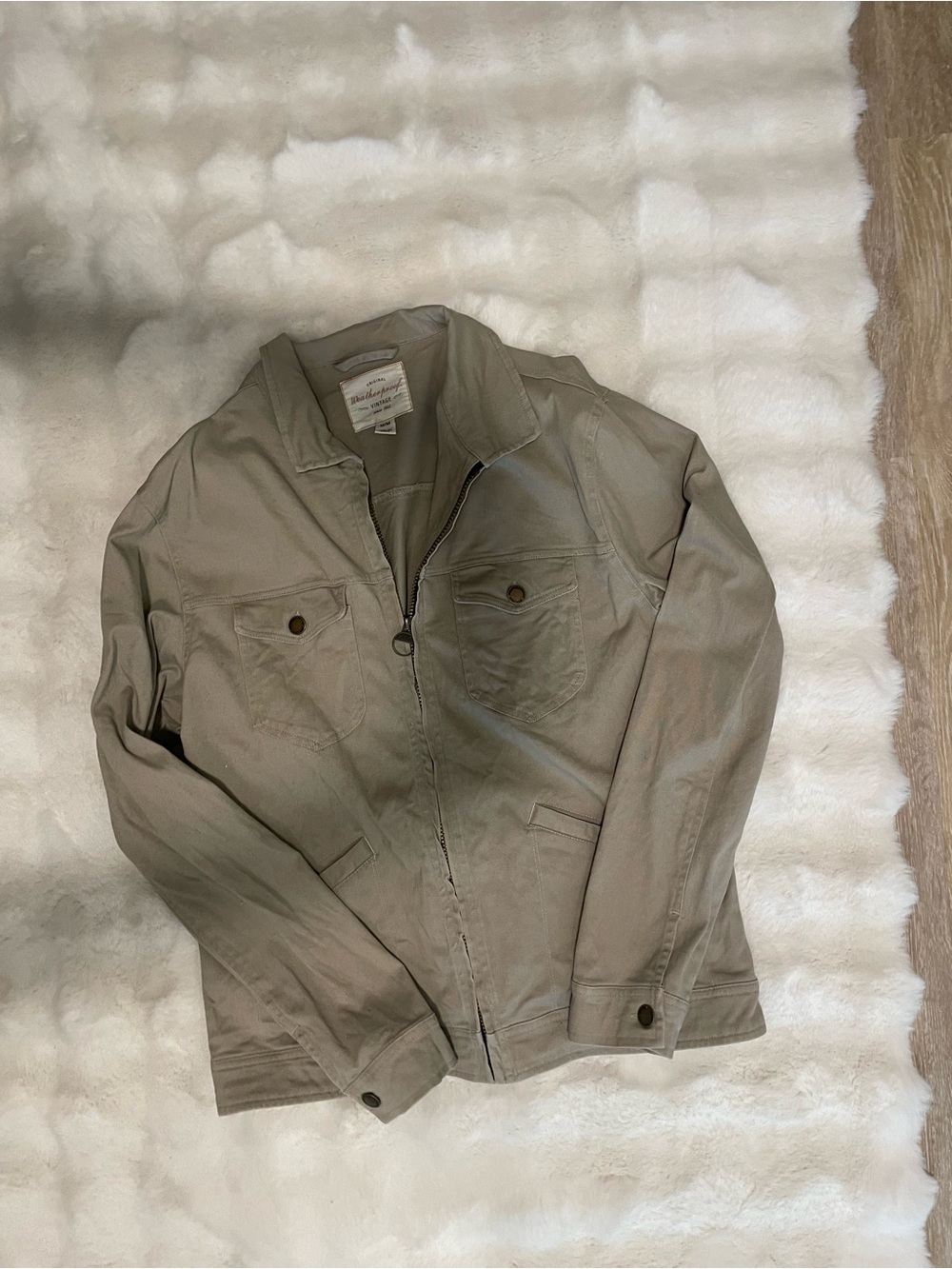 Weatherproof Vintage Women's Light Olive Utility Jean Jacket